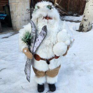 Santa Figurine with Skis